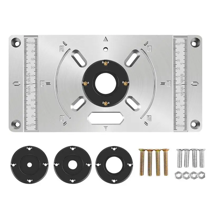 Router Plate Cast-Aluminum Woodworking Trimming Board Engraved Sturdy Heavy-Duty Woodworking Router Table Plate For Furniture