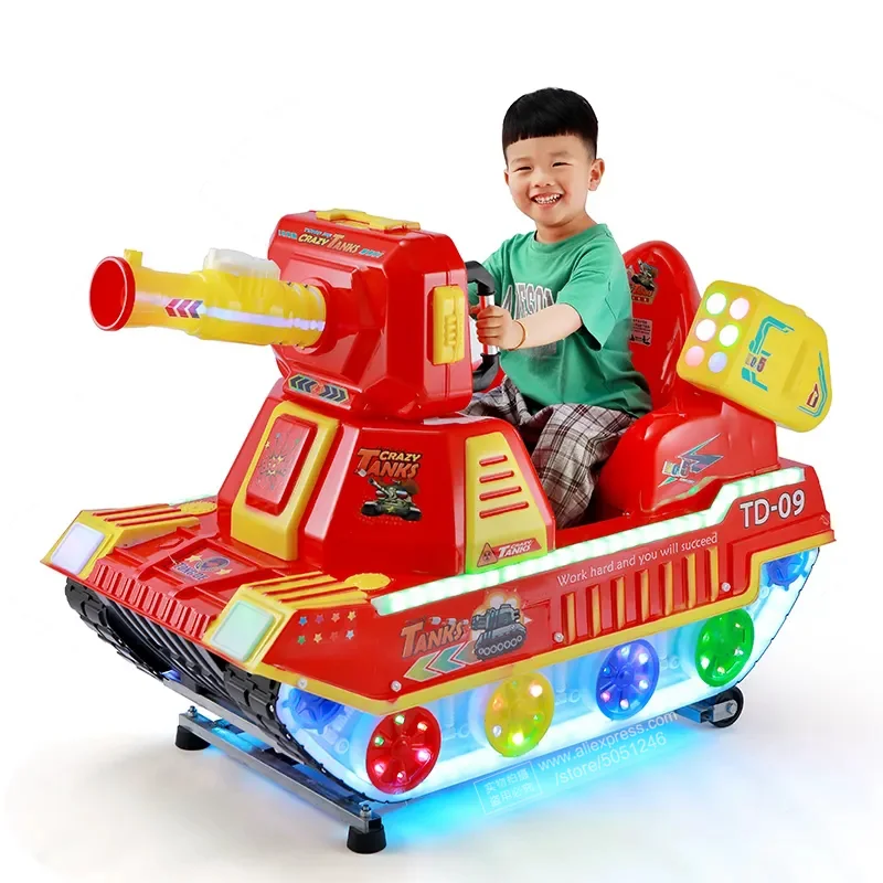 

Racing Car Coin Operated Video Screen Music Rocking Kiddie Rides Indoor Shopping Mall Game Center Kids Crazy Tank Arcade Machine