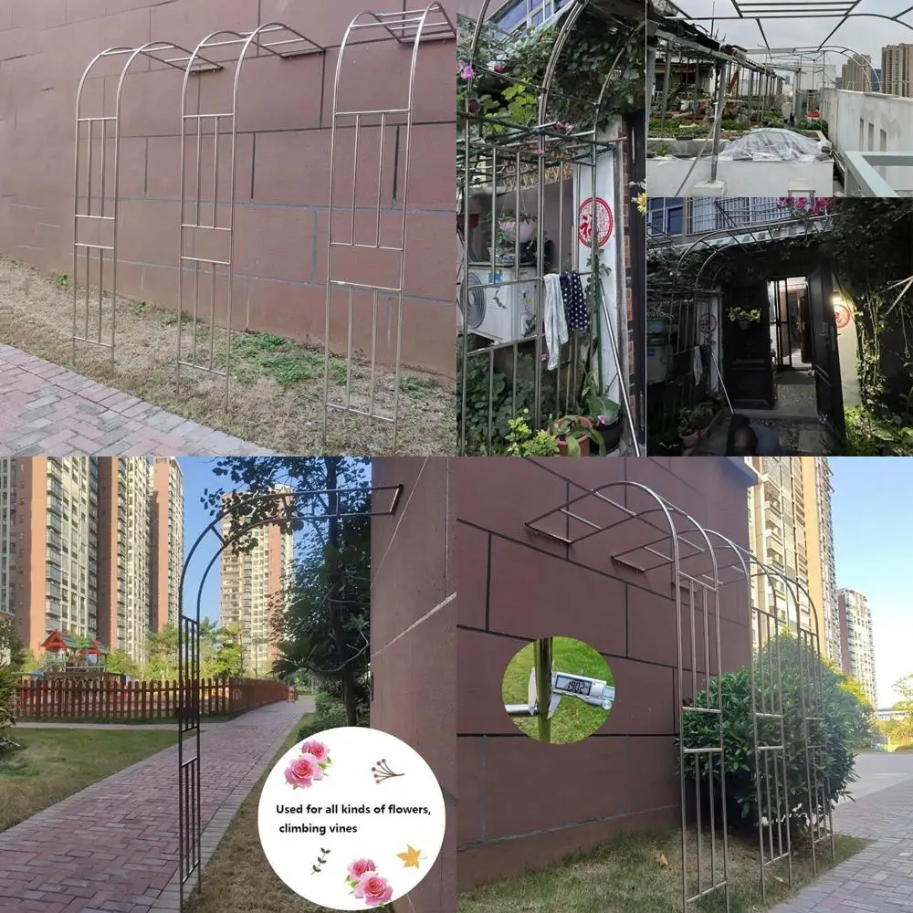 

Outdoor Metal Half Arch Garden Trellis for Climbing Plants and Vines