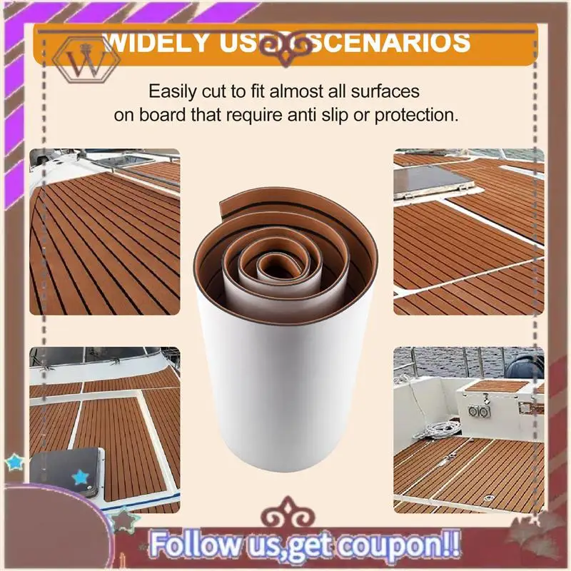 A57E-6MM ذاتية اللصق إيفا رغوة خشب الساج ورقة مركبة بحرية يخت الاصطناعية التزيين رغوة الكلمة حصيرة الأرضيات 240X45cm #3