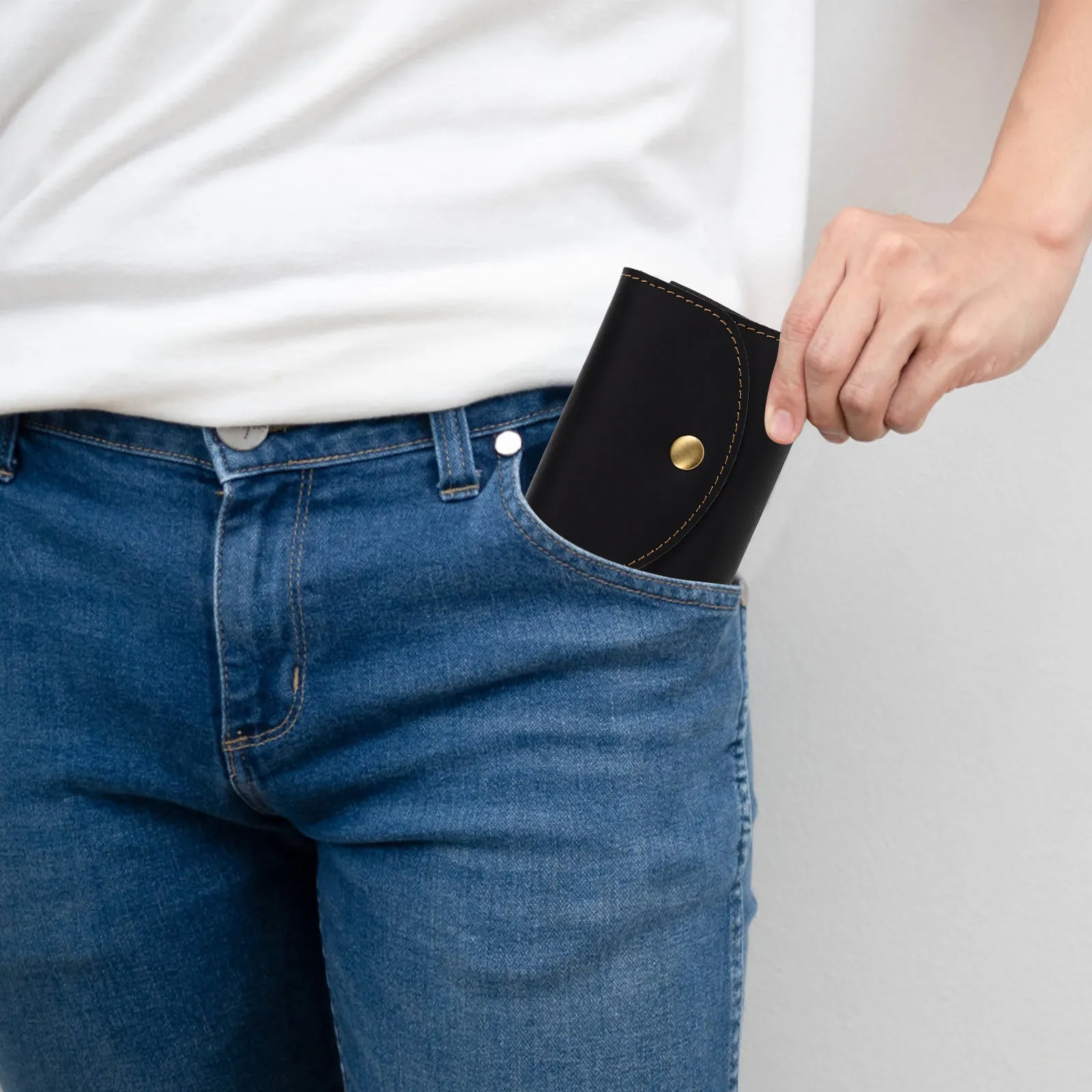Men Accordion Card Holder Cowhide Large Capacity Multi Card Wallet Credit Business Id Organizer Minimalist Snap Closure Travel