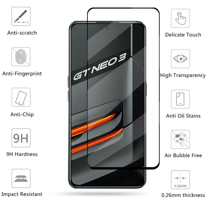 2Pcs Glass For Realme GT Neo3 Screen Protector For Realme GT Neo3 Neo 2 Tempered Glass Phone Lens Film For Realme GT Neo3