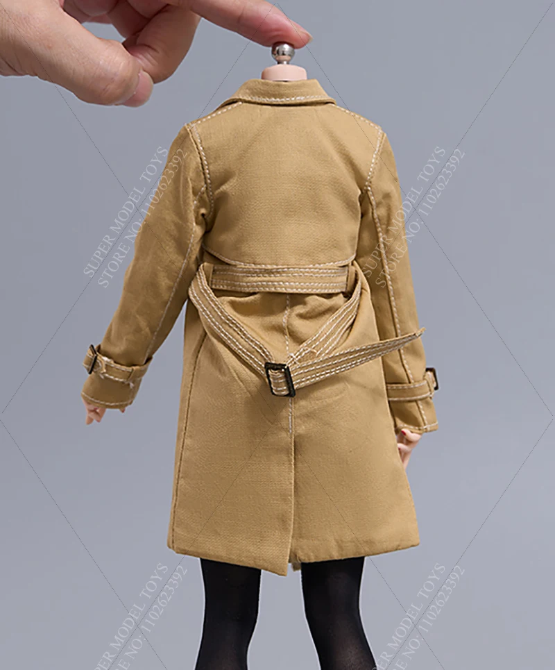CDTOYS CD082 Pakaian Tentara Wanita Skala 1/6 Gaun Warna Solid Slim Jaket Angin Khaki Untuk Boneka Action Figure 12-inci