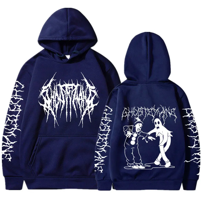 Ghostemane-Sweat à capuche imprimé double face pour homme, sweat-shirt gothique, survêtement streetwear, sweats à capuche Hip Hop Metal Rock, mode