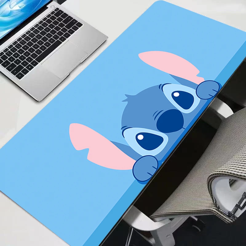마우스 패드 애니메이션 카와이 키보드 게임 액세서리 귀여운 소녀 Gabinete 게이머 컴퓨터 책상 매트 미끄럼 방지 고무 S-스티치 마우스 패드