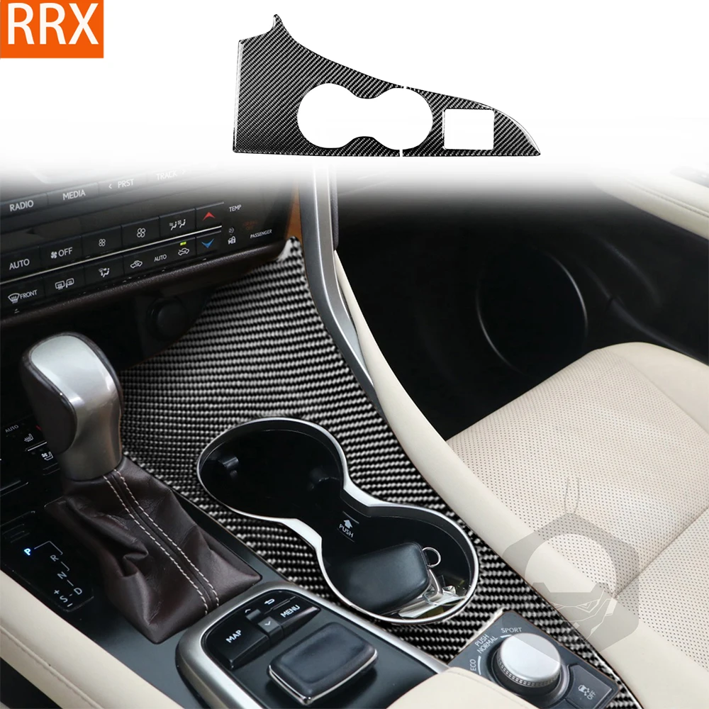 For Lexus RX300 270 200T 450H 2016-2019 Real Carbon Fiber Stickers Central water cup panel Car Accessories Interior decorative
