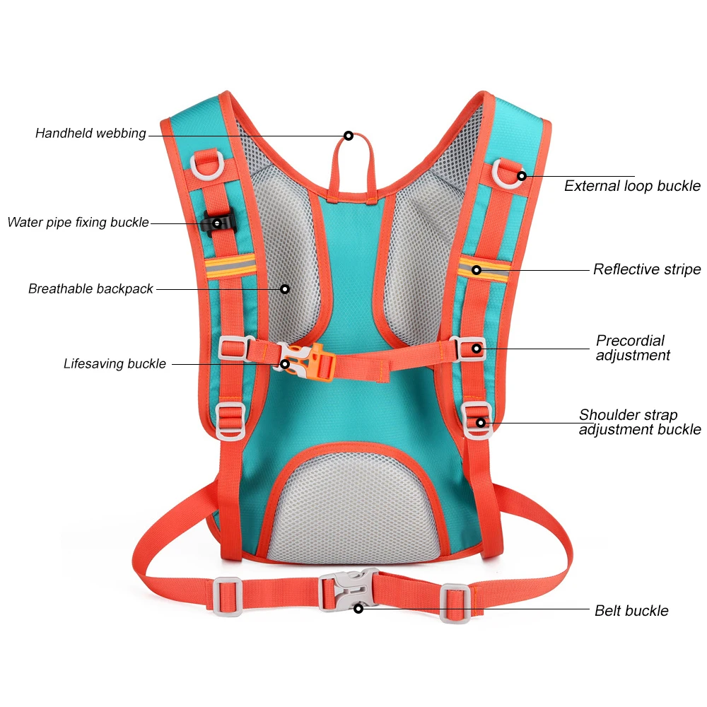 Mochila impermeable de hidratación para bicicleta, vejiga de 1L, bolsa de agua para deportes al aire libre, mochilas para correr, ciclismo, turismo, 1 pieza