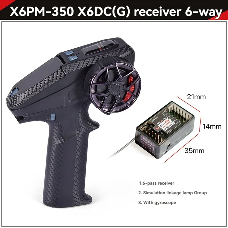 ABXE-Dumborc X6PM-350 RC 송신기 2.4G 6CH RC 원격 컨트롤러, RC 자동차 보트 탱크 용 수신기 포함
