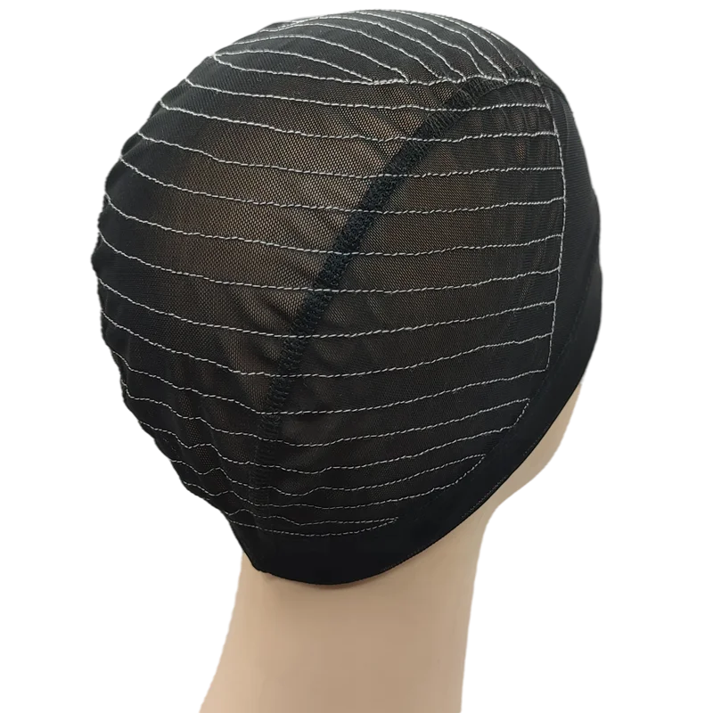 10pcs High Quality 13x4 Black Mesh Wig Cap White Line Adjustable Wig Cap Elasticity Guideline Mesh Dome Caps for Making Wigs