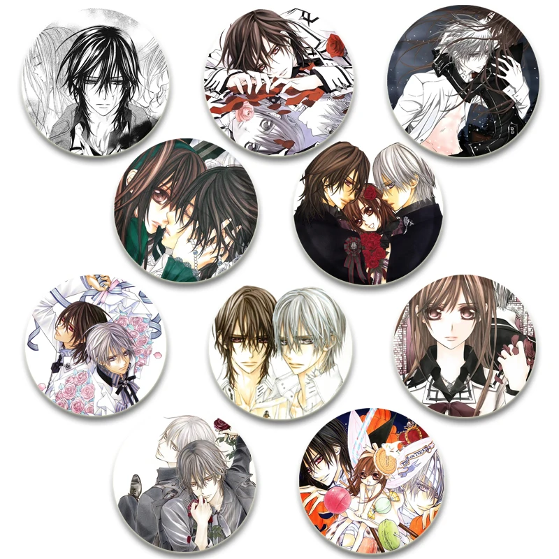 Anime Vampire Knight Button Pins Kuran Yuki Zero Cartoon Badge Round DIY Creative Brooches for Backpack Jewelry Accessories Gift