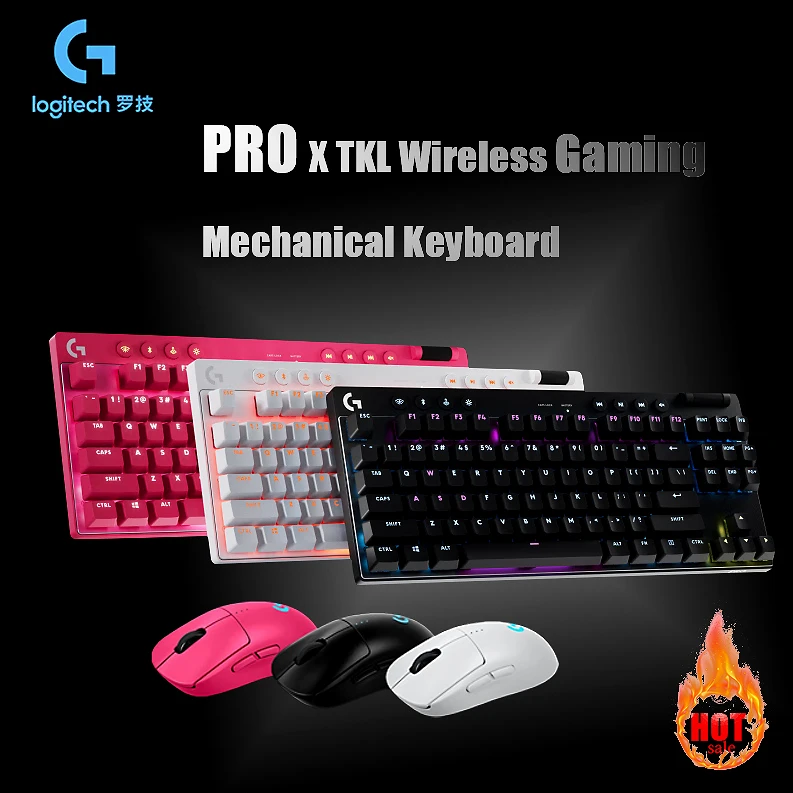 

NEW Generation Logitech PRO X TKL Wireless Gaming Mechanical Keyboard Bluetooth Tri-mode E-sports Keyboard and Mouse 87-key RGB
