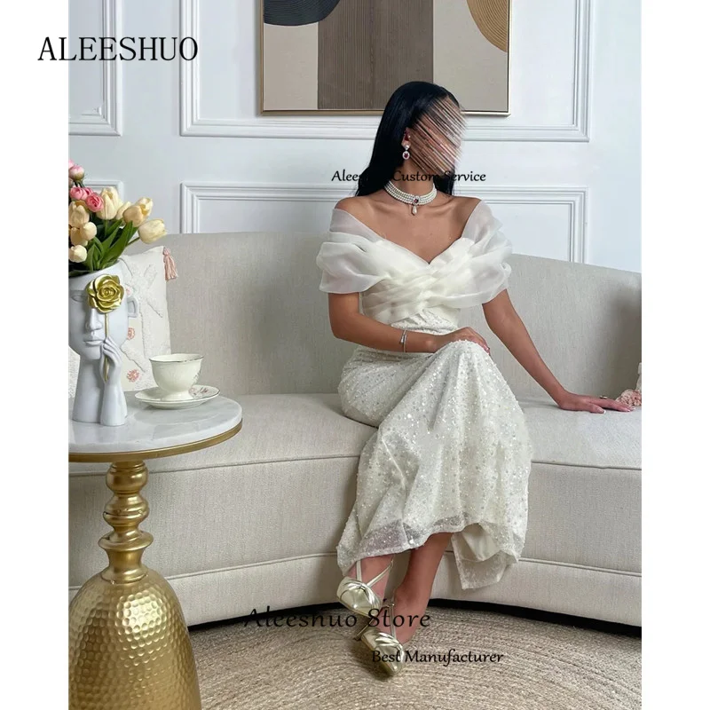 Elegantes, gerades Abendkleid aus Tüll mit V-Ausschnitt, schulterfrei, Abendkleid, mit Perlen verziert, mit Pailletten besetzt, knöchellang, Partykleid, individuell gestaltet