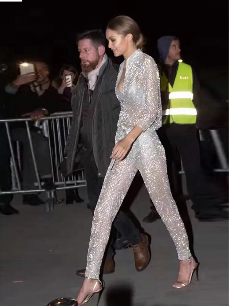 

Gigi Sequin Hollow out Back Pants Casual Pants Bright Sequins Hollow out Back High Waist Comfortable Ladieswear