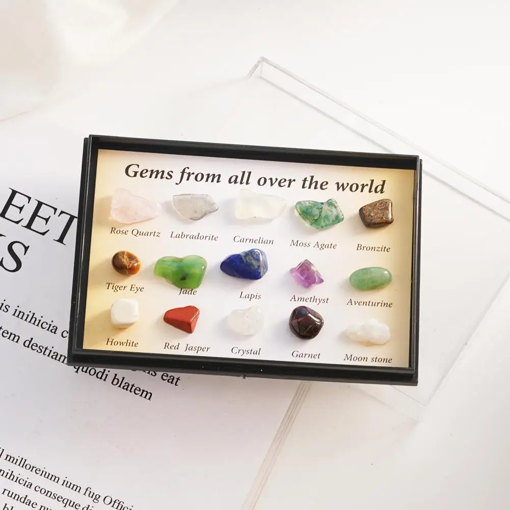 Treasure Of Earth Crystal Tumbled Polished Natural Gem Stones Mix Colors In Box Mineral Specimen Crystal Stone For Gift R0z8