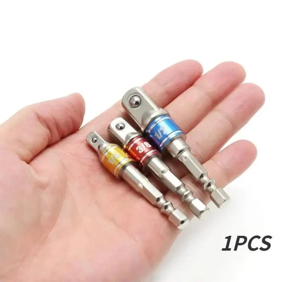 1 Pcs Drill Socket Adapter Impact Drill Extension Drill Bits Bar Socket Adapter 1/4 3/8 1/2 Size Hex Shank Square Head Drill Bit