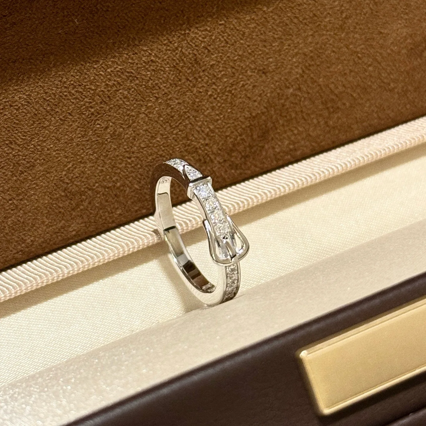 

100% 925 Silver Pave Full Zirconia Buckle Rings For Women Fashion Jewelry