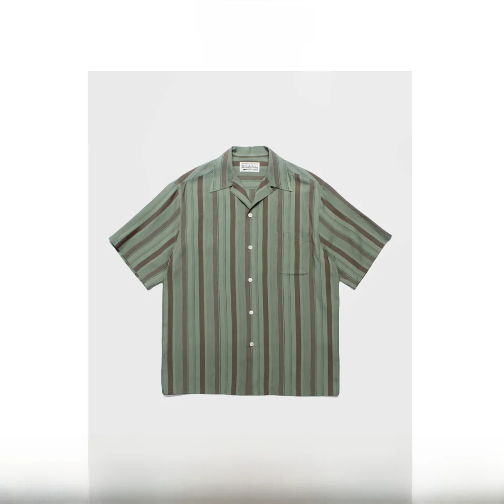 

Классическая мужская повседневная рубашка в полоску из шелка в гавайском стиле, свободного кроя, для молодежи, весна-лето