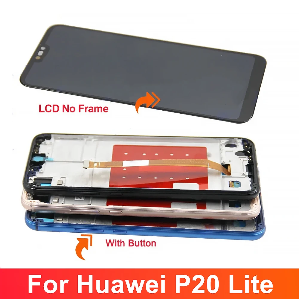 5.84\'\' For Huawei P20 Lite Display Nova 3e LCD Touch Screen Digitizer For HUAWEI ANE-LX1 ANE-LX3 Display With Frame