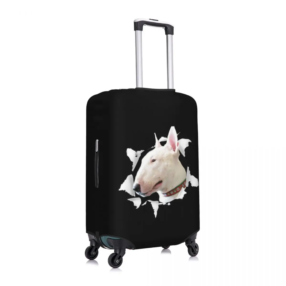 Custom Funny Bull Terrier Dog Suitcase Cover Washable Animal Luggage Protective Covers for 18-32 inch