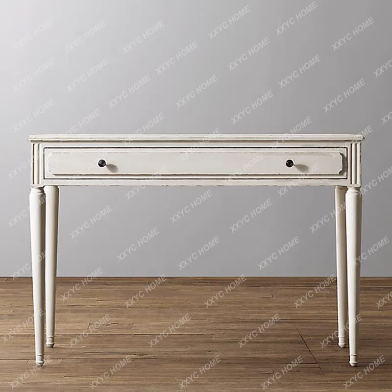 Simple Modern Solid Wood Desk Writing Table Neoclassical Study Table And Chair Combination Customization