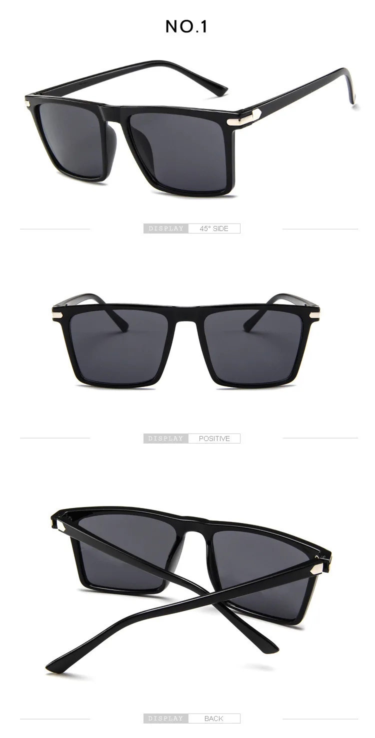 Übergroße quadratische Sonnenbrille für Männer Vintage Flat Top Sonnenbrille Mode Damen Sonnenbrille Luxusmarke Designer Tom Brillen – Detail 6
