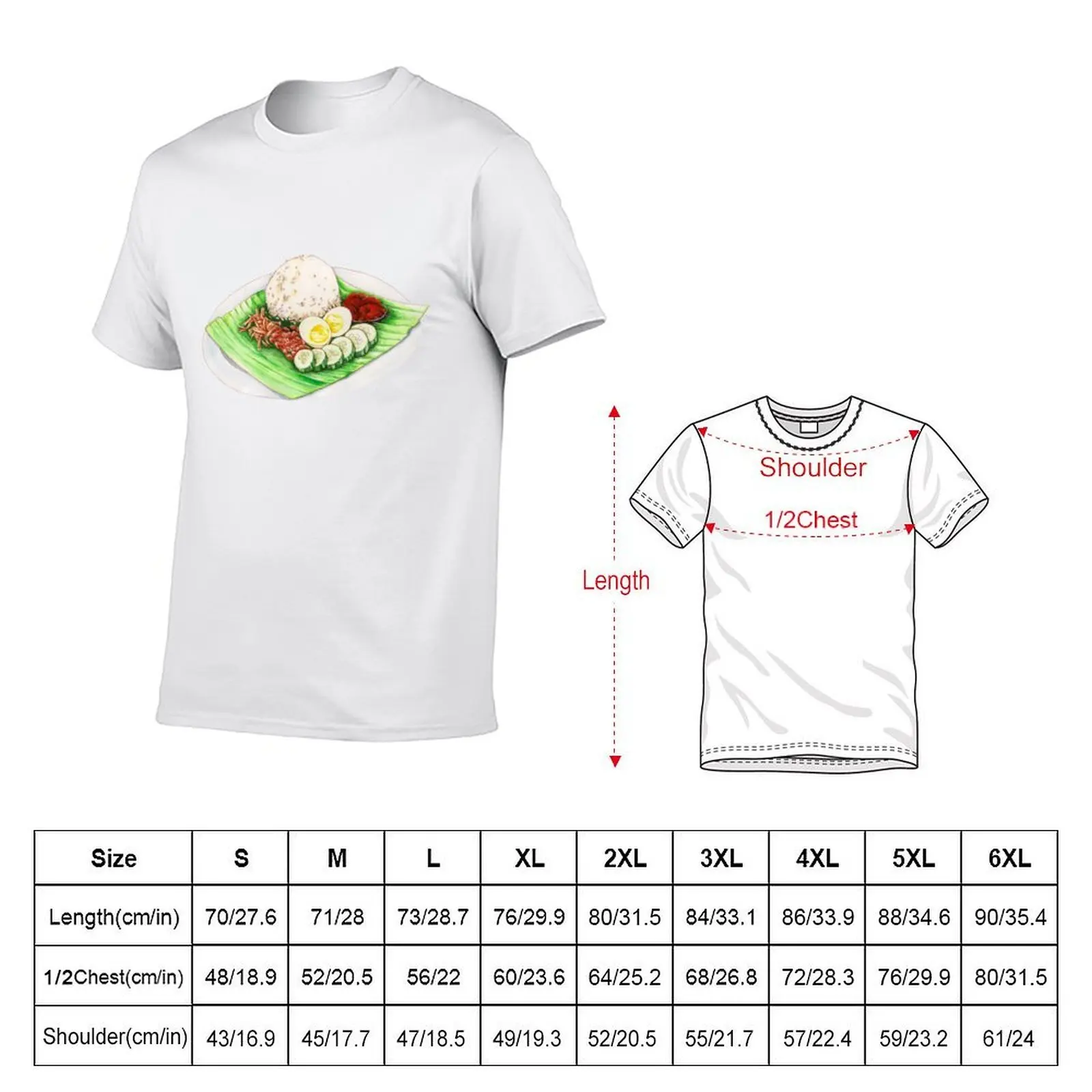 nasi lemak T-Shirt man t shirt cotton high quality men t shirt cotton 100% T-Shirt