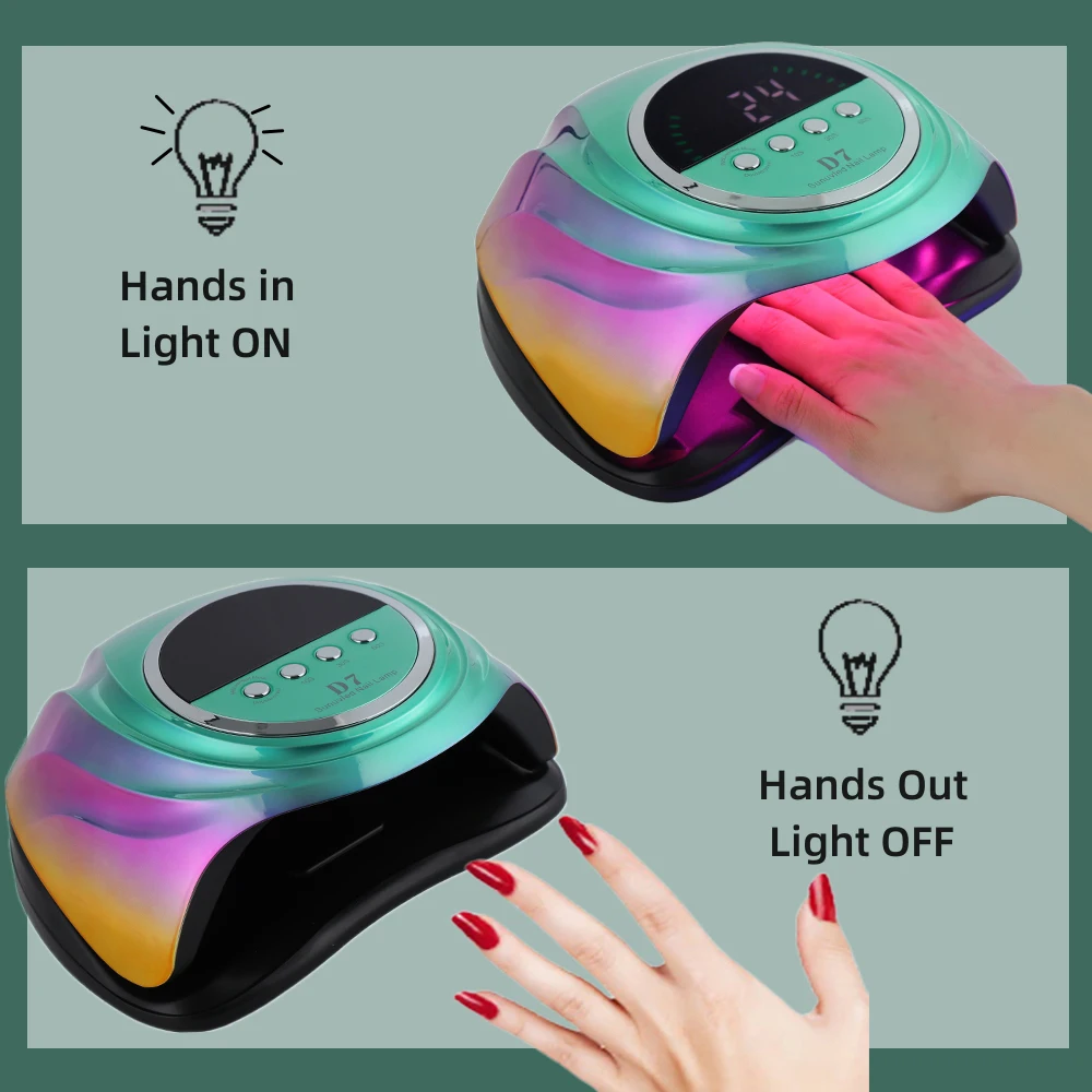 D7 UV LED Nail Lamp For Fast Drying Gel Nail Polish Dryer 66LEDS Home Use Ice Lamp With Auto Sensor For Manicure Salon