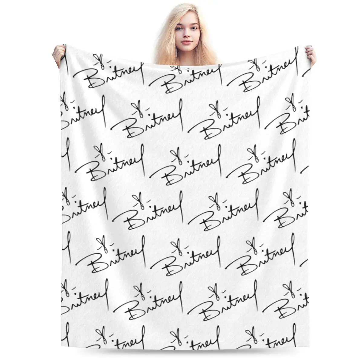 Britney Spears SIGNATURE Blanket Soft Warm Flannel Throw Blanket Bedspread for Bed Living room Picnic Travel Home Couch