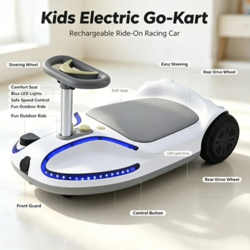 Portable Electric Hover Kart Anti Rollover Scooter Rechargeable Ride On Toy Suitable For Kids Adults Outdoor Entertainment