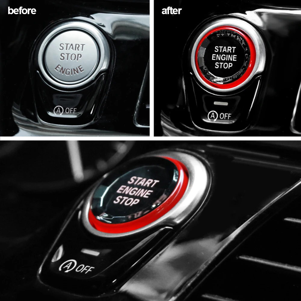 Car Engine Start Stop Switch Button Sticker Interior Trim For BMW X1 E84 E81 E87 X5 E70 X6 E71 E90 E60 E91 E92 E93 Z4 E89 E