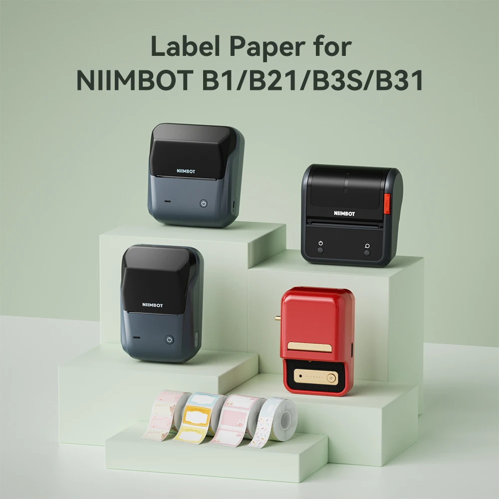 NIIMBOT-papel adhesivo térmico para B1, B21, B3S, B31, etiqueta de marcado impermeable, cinta adhesiva de precio