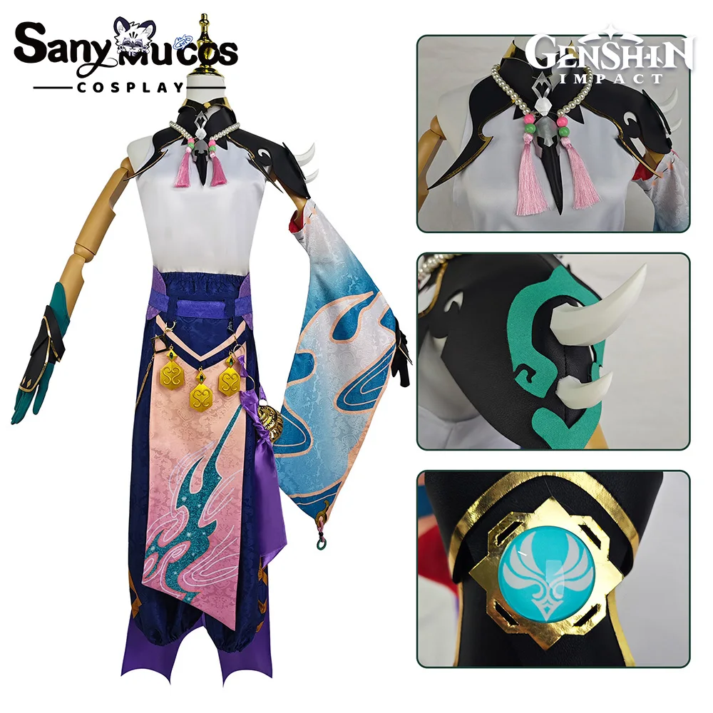 AUF LAGER SanyMuCos Xiao Cospaly Genshin Impact Xiao Kleid Cospaly Outfit Comic-Con Geburtstags- und Urlaubsgeschenke Übergröße