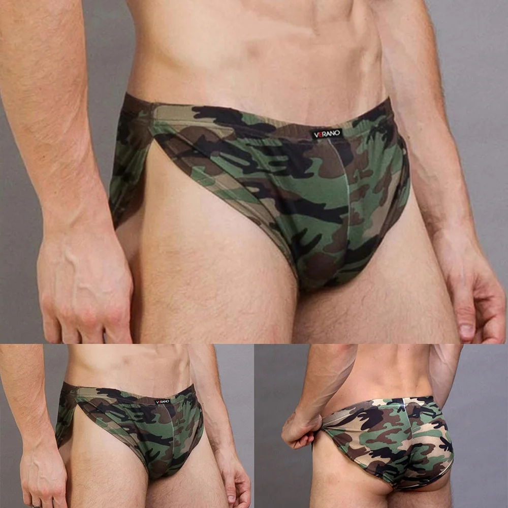 Arrow pantalones cortos de camuflaje para hombre, Bóxer fino de seda de hielo, ropa interior con bolsa, bañadores