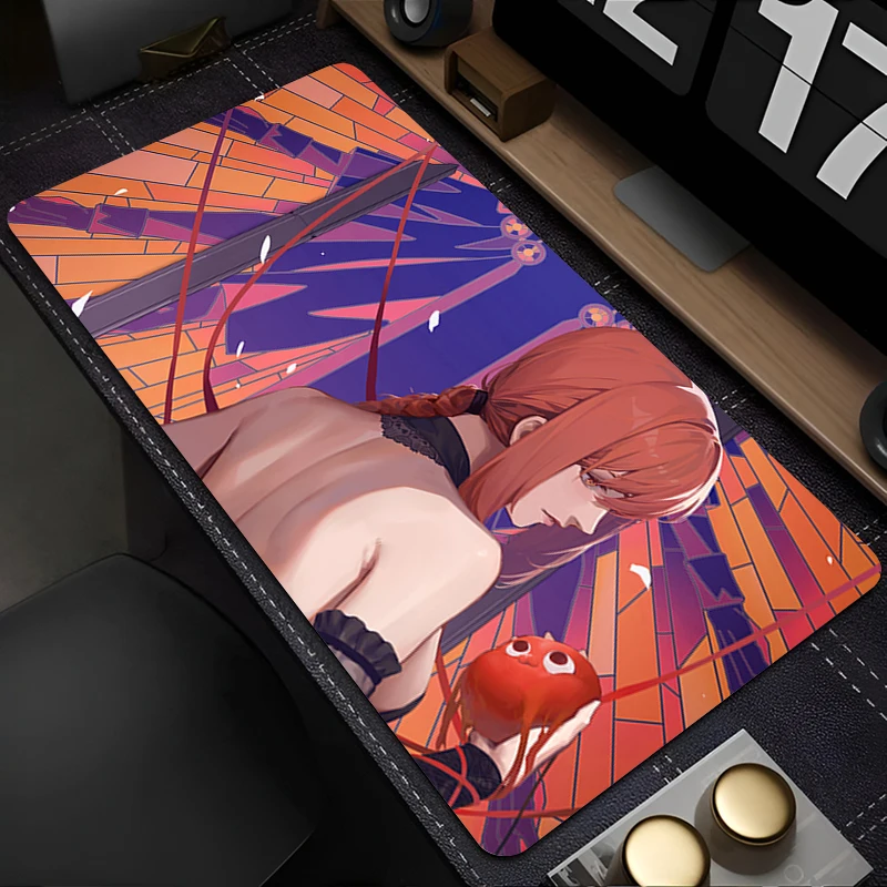 

Mousepad Laptop Mouse Pad Office PC Accessories Keyboard Pad Soft Rubber Cup Mat C-chainsaw Man Makima Mouse Mat Large Desk Mat