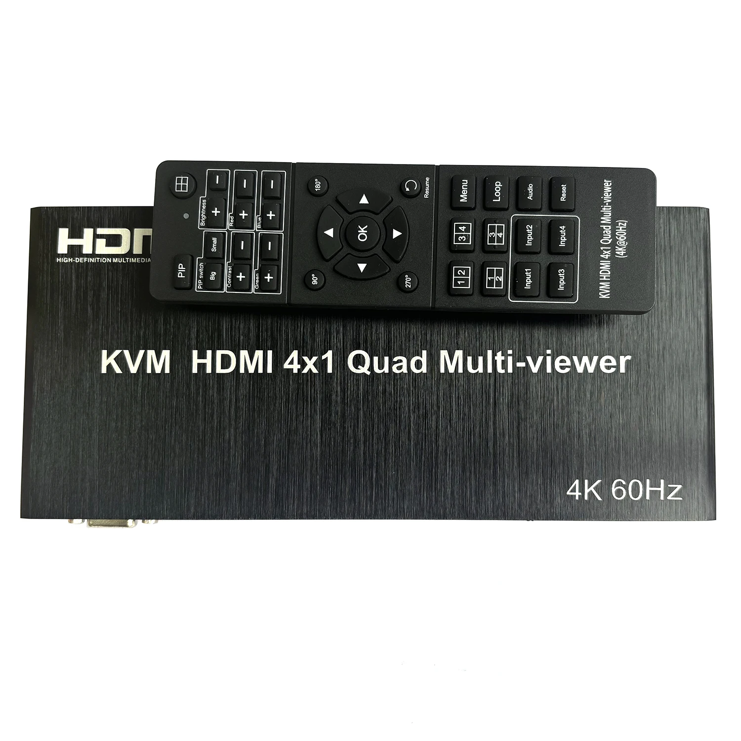 

4K 60 Гц KVM 4x1 HDMI Quad Screen Multi-Viewer 4 в 1 Out Поддержка вращения экрана PIP USB-клавиатура Мышь, мышь через 4 ноутбука