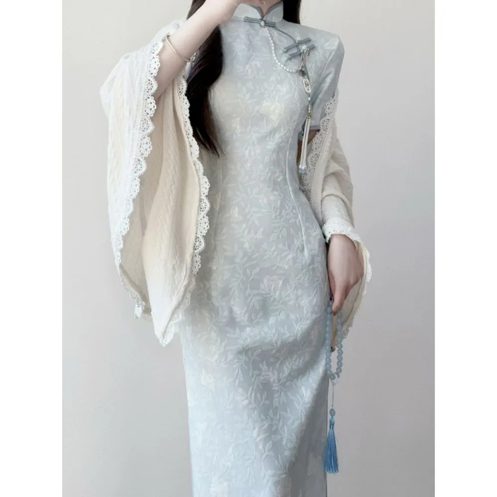 

Новое облегающее платье Ципао, определение талии в китайском стиле, современное длинное платье Cheongsam, повседневное элегантное платье, китайская одежда