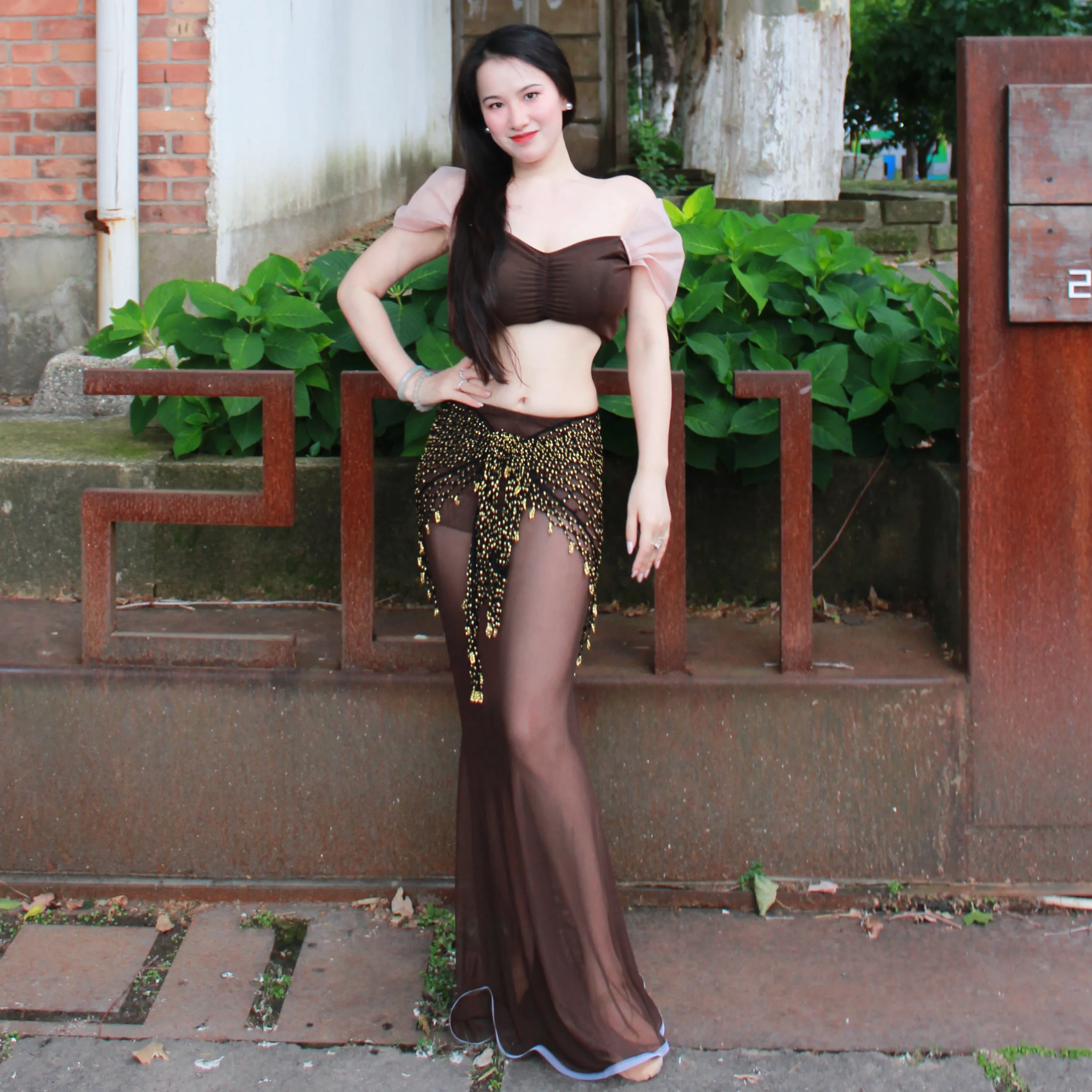 Nieuw buikdansvoorstellingkostuum voor dames, high-end sexy temperamentpak, professionele oefenoutfit voor volwassenen