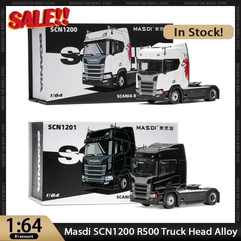 

New In Stock Masdi 1:64 SCN1202 R500 Truck Head Alloy Diecast Office Display Truck Ornaments Transport Custom Toys Kids Gift
