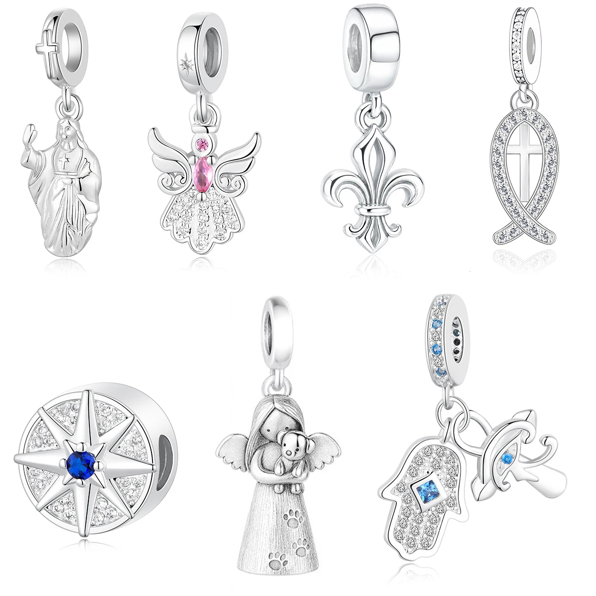 Fit Pandora2026 Original Design Guardian Angel Bead Pendant, DIY Bracelet Jewelry, Gift, Eco friendly Copper Material, Plated Br