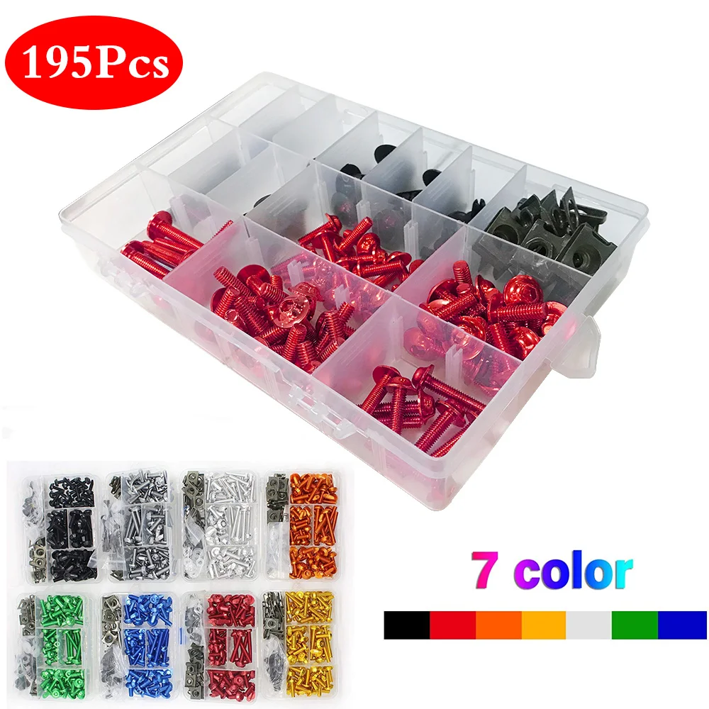 195 adet/takım tam Fairing cıvata kiti kaporta vidaları Honda CBR600RR CBR900RR CBR929RR CBR1000RR CBR 600RR 900RR 1000RR F2 F3 f4i