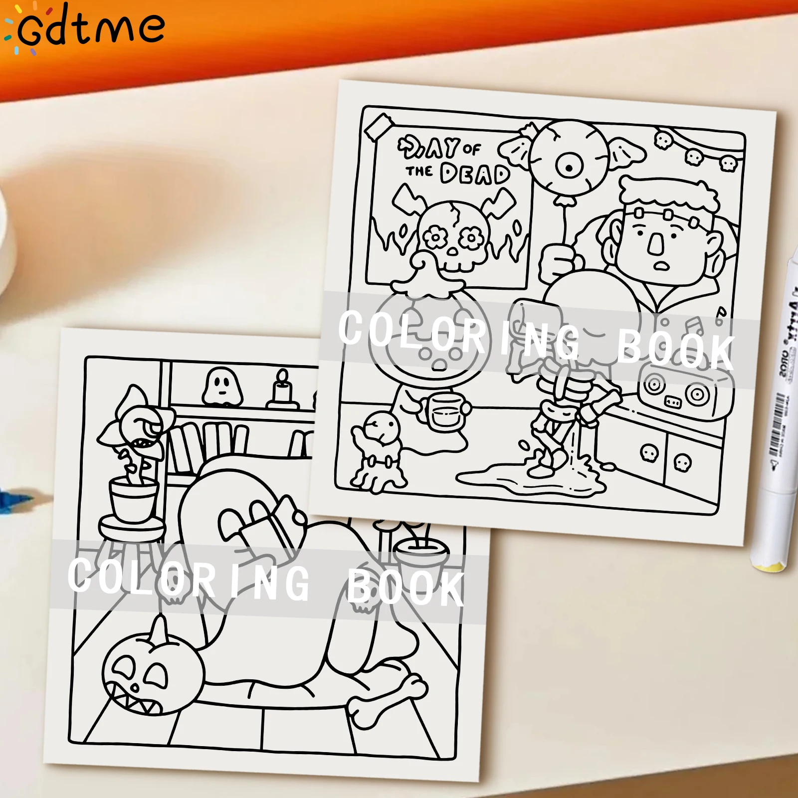 كتاب تلوين سيلي سبوكي للبالغين والمراهقين يتميز بشخصيات مخيفة لطيفة في لحظات ممتعة ومريحة للاسترخاء والسراويل