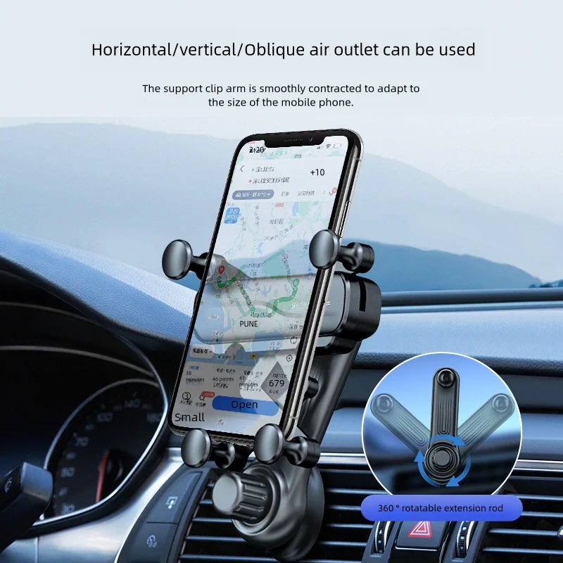 Air Vent Car Phone Holder Telescopic Phone Mount Mini Size Auto Air Outlet Smartphone Support Universal for 4.7-7 Inch