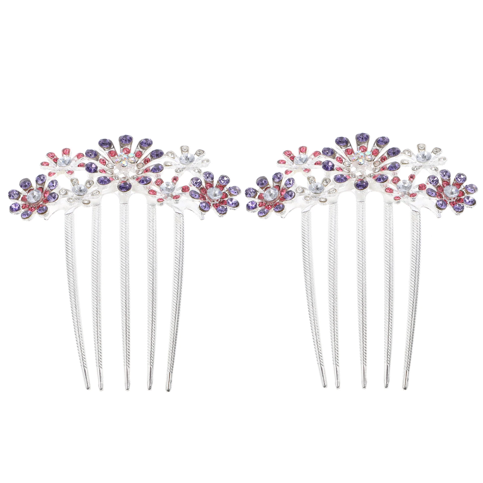 

2 шт. расчески для волос со стразами, сплав с цветочным дизайном, свадебные аксессуары, женский головной убор, вставленная расческа для вечеринки, банкета