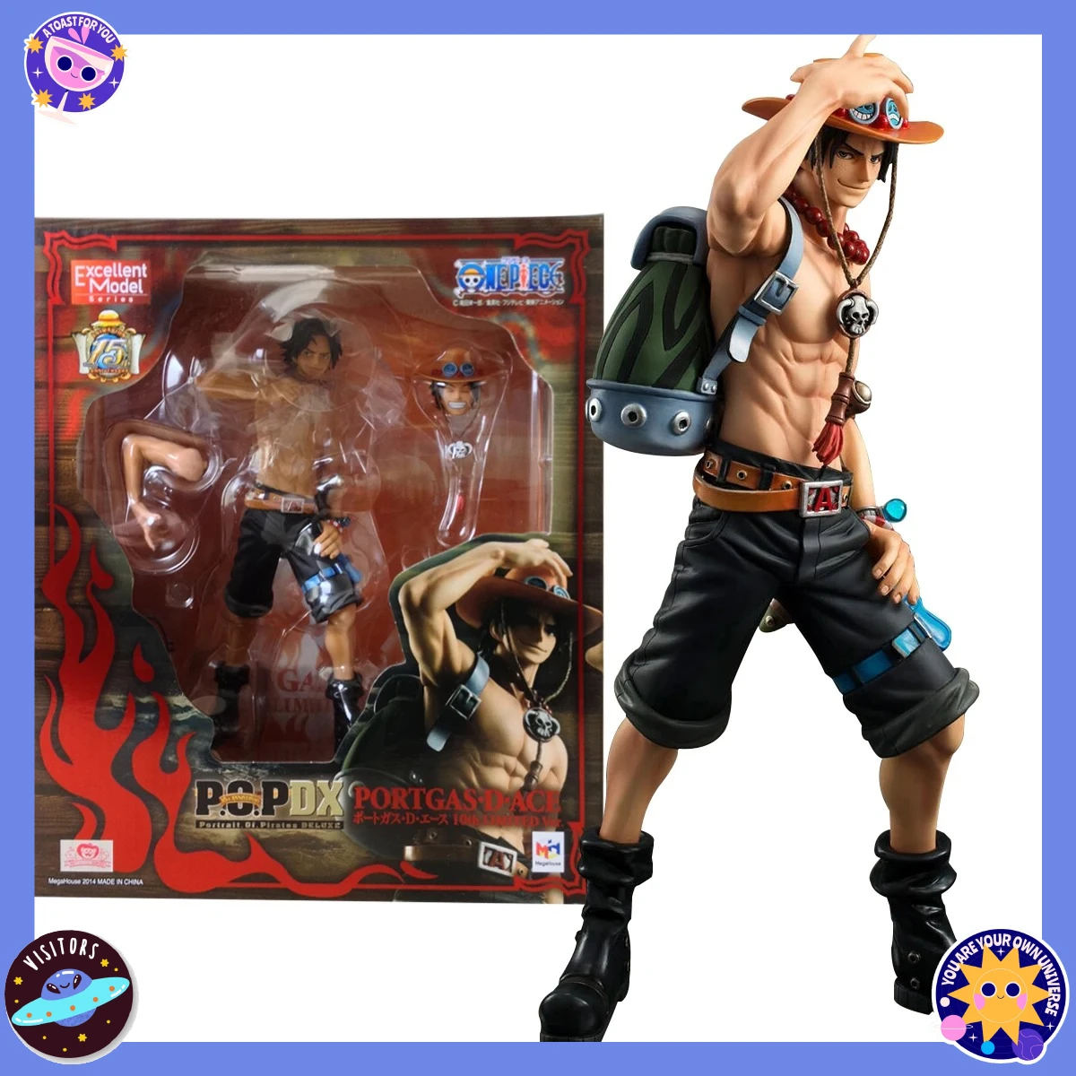 

DX10th Anniversary One Piece Fire Fist Portgas D Ace Luffy Brother ПВХ Фигурка Япония Аниме Коллекционная модель игрушки для фанатов подарок