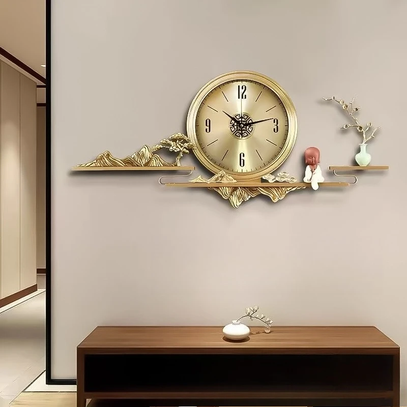 Home New Chinese Light Luxury Clocks Creative High-end Decoration Clock Living Room Wall Hanging