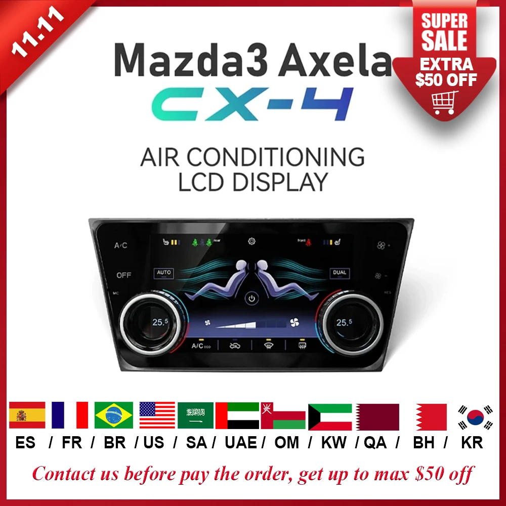 

For Mazda 3 Axela CX-4 Air Non Android Conditioning display & Control Smart System & Heat Windshield & Seats IPS Play And Plug