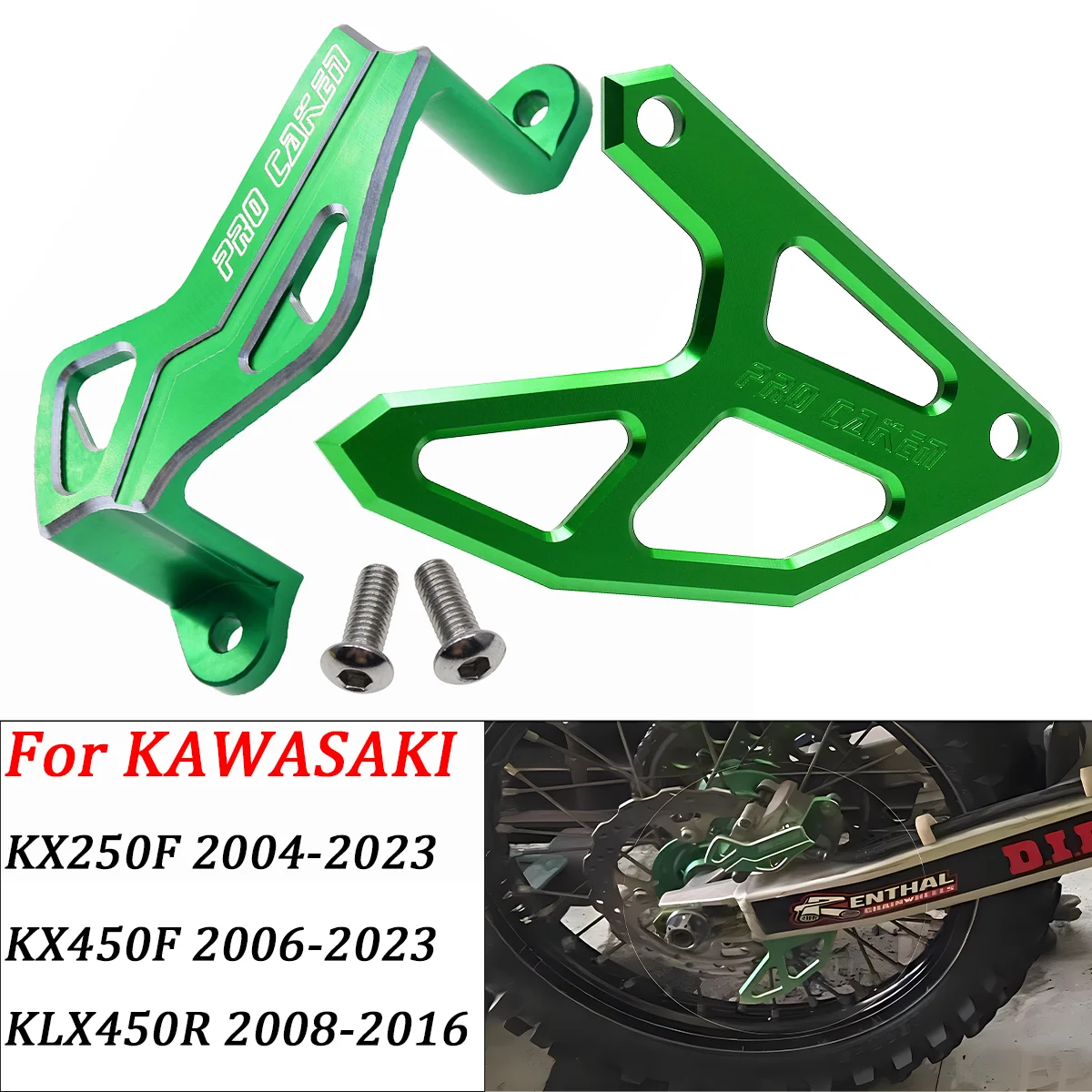 

Rear Brake Disc And Brake Caliper Guard Protector For Kawasaki Motorcycle KX250F KX450F KLX450R KX 250F 450F KLX 450R 2004-2023