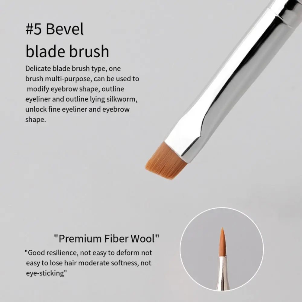 6Pcs/Set Ultra Fine Angled Eyeliner Brush Soft Wooden Handle Precision Eyebrow Concealer Brushes Detail Lying Silkworm