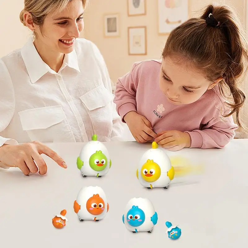 Pull Back Car Inertia Sliding Toy With Ejectable Pet Egg Small Cartoon Vehicle Collision Ejection Toy For Boys Girls