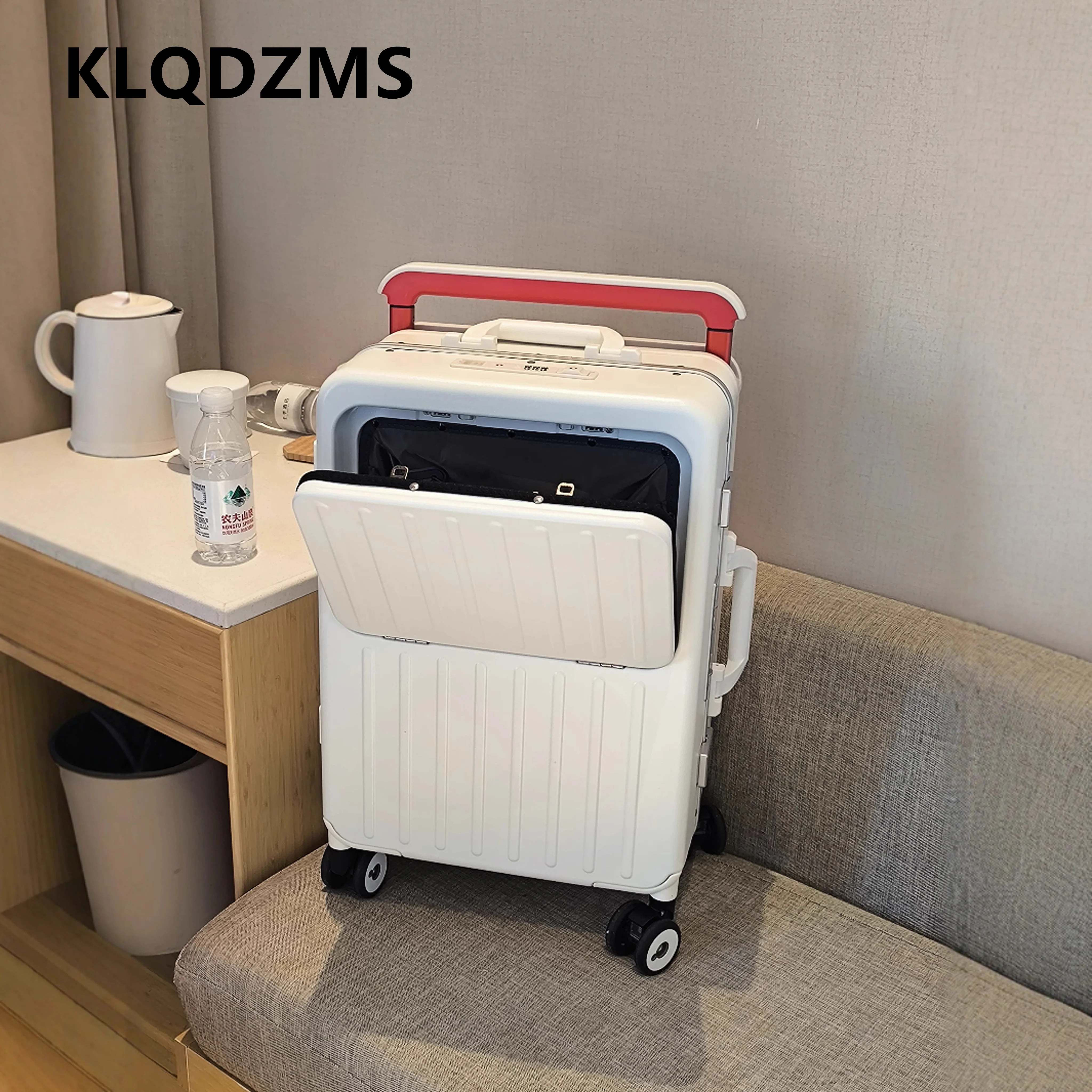 KLQDZMS 20 "24 بوصة المتداول حقيبة USB شحن متعددة الوظائف حقيبة تروللي بعجلات الجبهة افتتاح الصعود صندوق ABS + الكمبيوتر المحمول الأمتعة #1